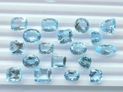 Natural Sky Blue Topaz Loose Pieces Gemstone | 9 To 11 MM