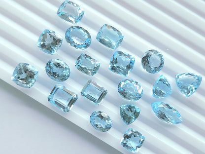 Natural Sky Blue Topaz Loose Pieces Gemstone | 9 To 11 MM
