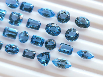 Natural Swiss Blue Topaz Loose cut stone