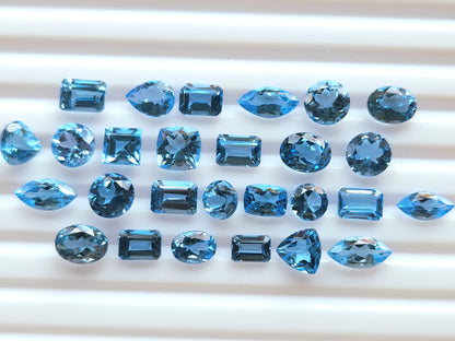 Natural Swiss Blue Topaz Loose cut stone