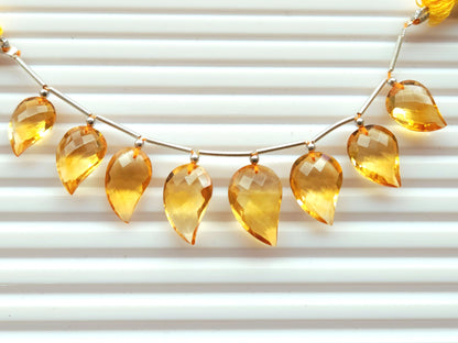 Natural AAA Citrine Mango Faceted Briolette Beads
