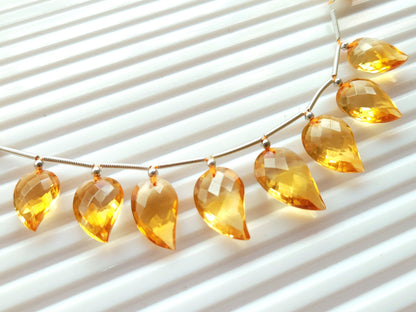 Natural AAA Citrine Mango Faceted Briolette Beads