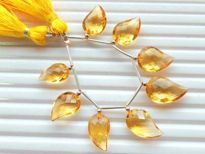 Natural AAA Citrine Mango Faceted Briolette Beads