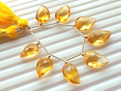 Natural AAA Citrine Mango Faceted Briolette Beads