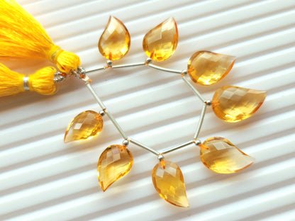 Natural AAA Citrine Mango Faceted Briolette Beads