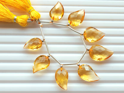 Natural AAA Citrine Mango Faceted Briolette Beads