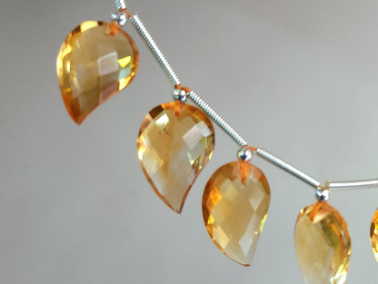 Natural AAA Citrine Mango Faceted Briolette Beads