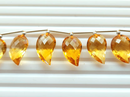 Natural AAA Citrine Mango Faceted Briolette Beads