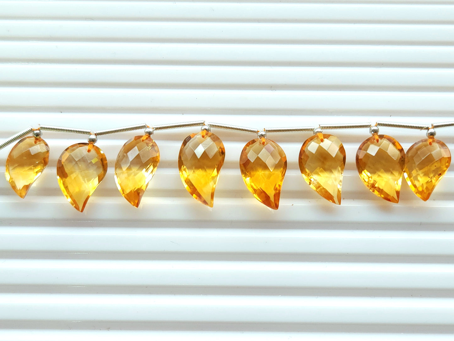 Natural AAA Citrine Mango Faceted Briolette Beads