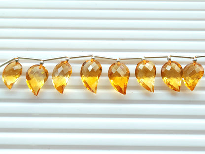 Natural AAA Citrine Mango Faceted Briolette Beads