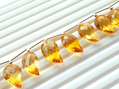 Natural AAA Citrine Mango Faceted Briolette Beads