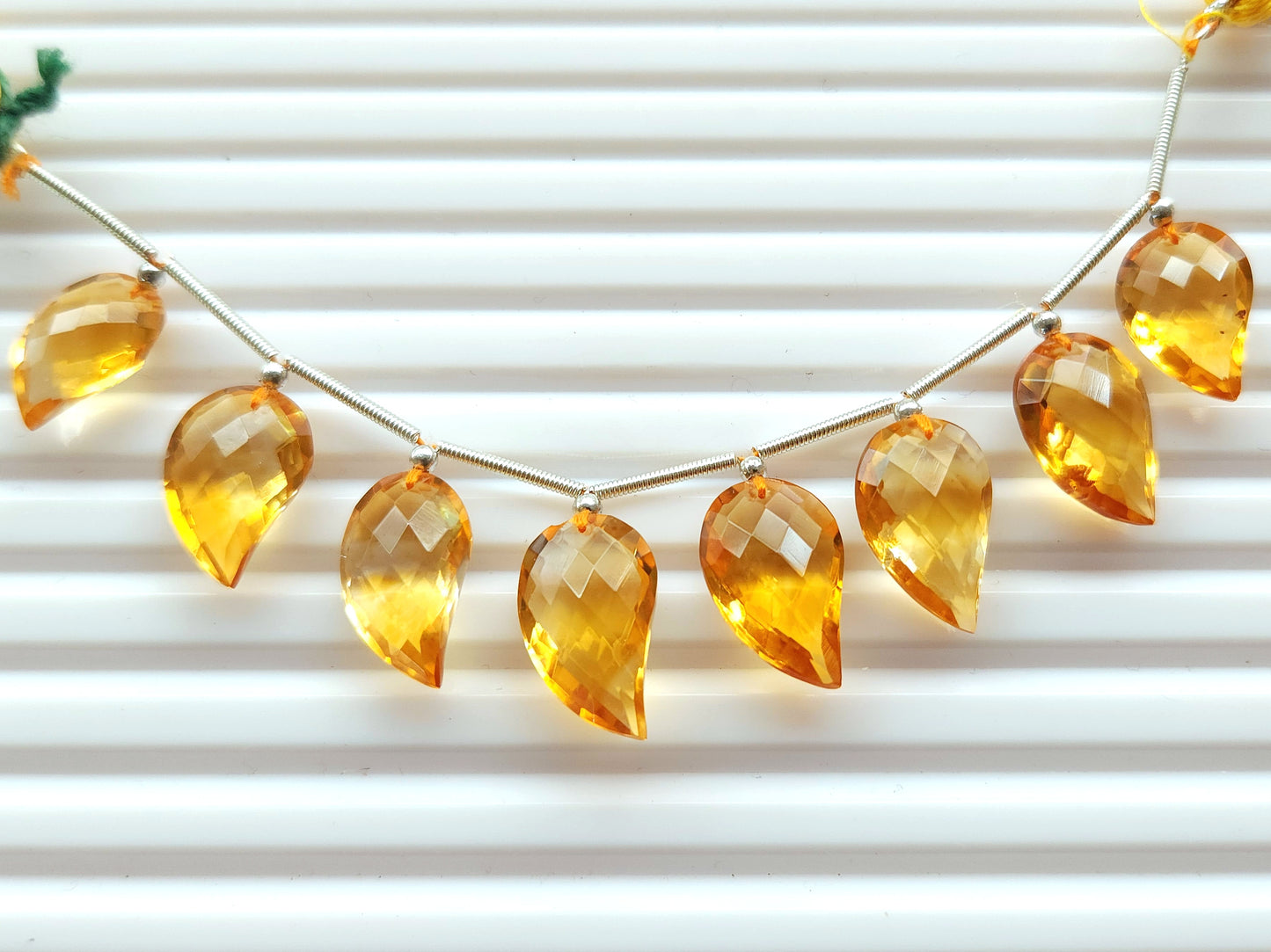 Natural AAA Citrine Mango Faceted Briolette Beads