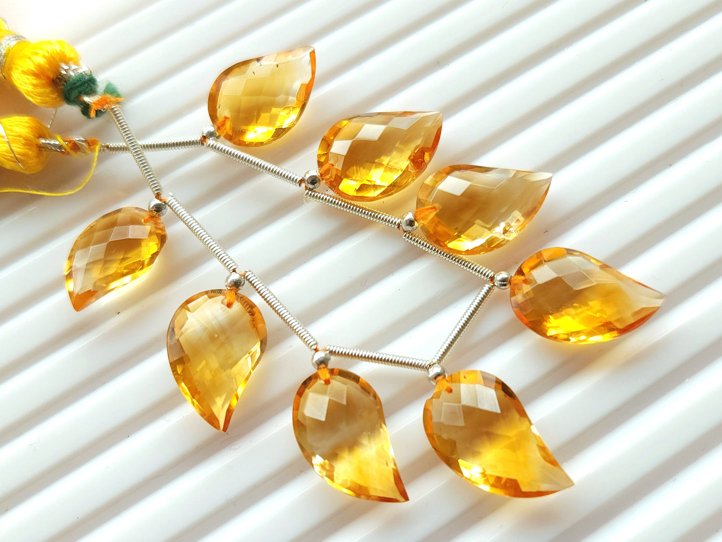 Natural AAA Citrine Mango Faceted Briolette Beads