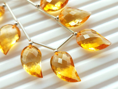 Natural AAA Citrine Mango Faceted Briolette Beads