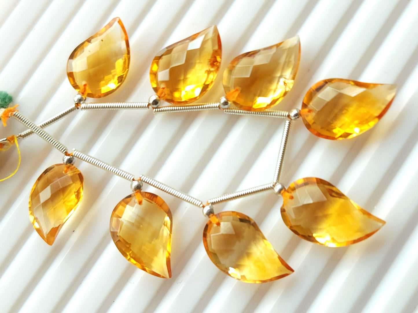 Natural AAA Citrine Mango Faceted Briolette Beads