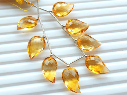 Natural AAA Citrine Mango Faceted Briolette Beads