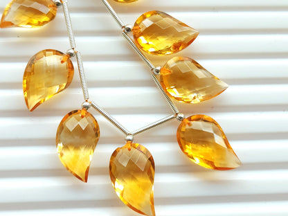 Natural AAA Citrine Mango Faceted Briolette Beads