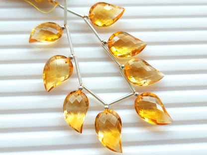 Natural AAA Citrine Mango Faceted Briolette Beads