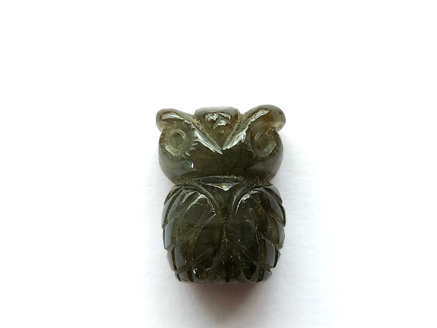 Natural Labradorite Carved Owl Figurine Gemstone