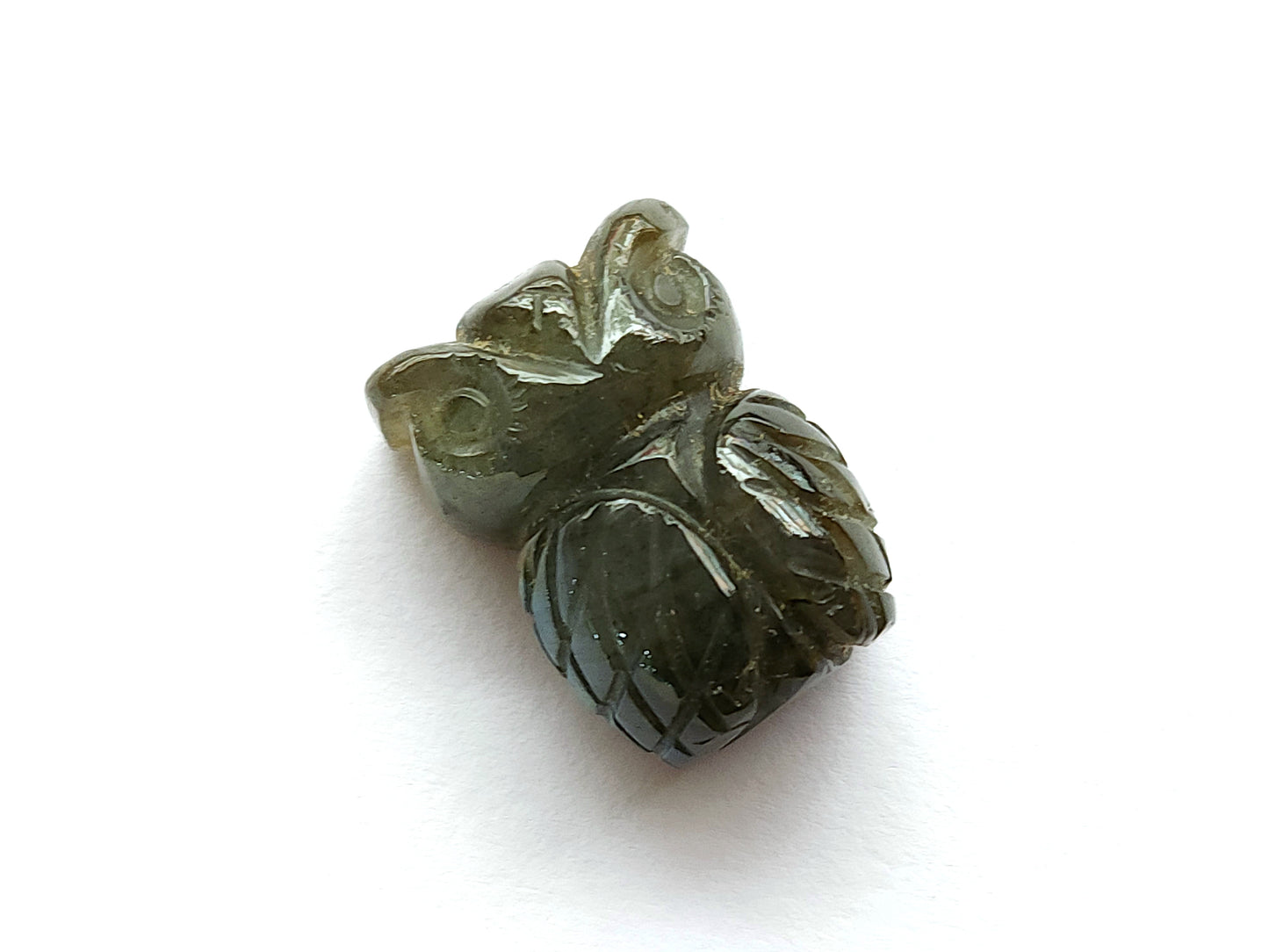 Natural Labradorite Carved Owl Figurine Gemstone