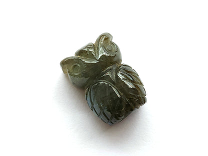 Natural Labradorite Carved Owl Figurine Gemstone