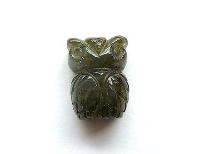 Natural Labradorite Carved Owl Figurine | Labradorite Bird Carving | Loose Owl Gemstone for Pendant, Charms & Jewelry Making