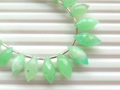 Natural Chrysoprase Olive Faceted Drops