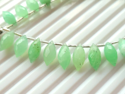 Natural Chrysoprase Olive Faceted Drops