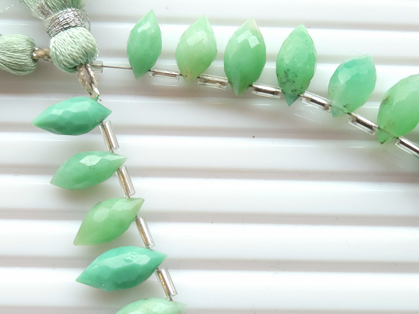 Natural Chrysoprase Olive Faceted Drops