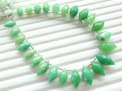 Natural Chrysoprase Olive Faceted Drops