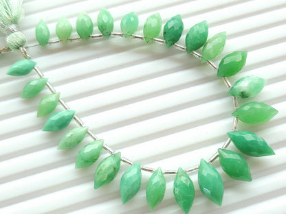 Natural Chrysoprase Olive Faceted Drops