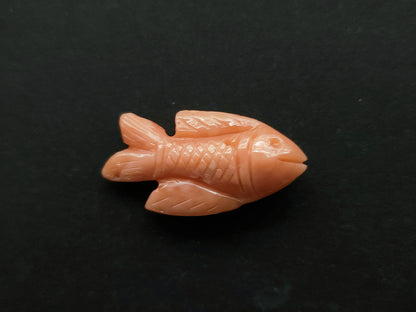 Natural Japanese Coral Fish Carvings | Pink Coral Gemstone