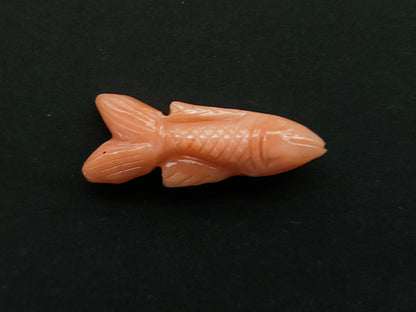 Natural Japanese Coral Fish Carvings | Pink Coral Gemstone