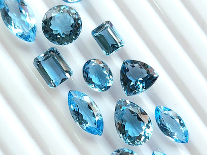 Natural Swiss Blue Topaz Loose cut stone