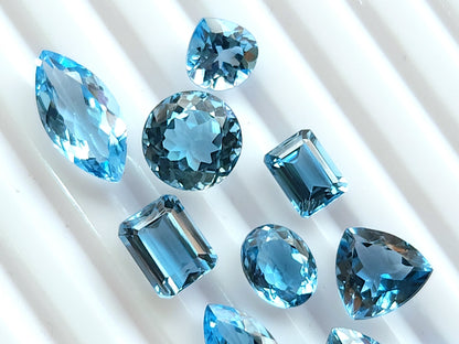 Natural Swiss Blue Topaz Loose cut stone