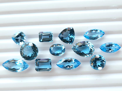 Natural Swiss Blue Topaz Loose cut stone
