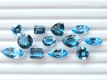 Natural Swiss Blue Topaz Loose cut stone