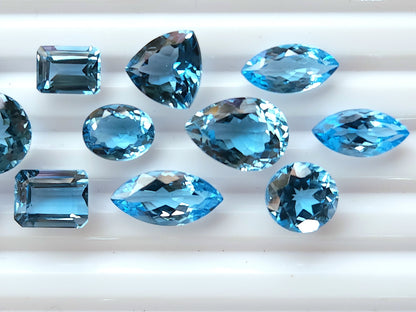 Natural Swiss Blue Topaz Loose cut stone