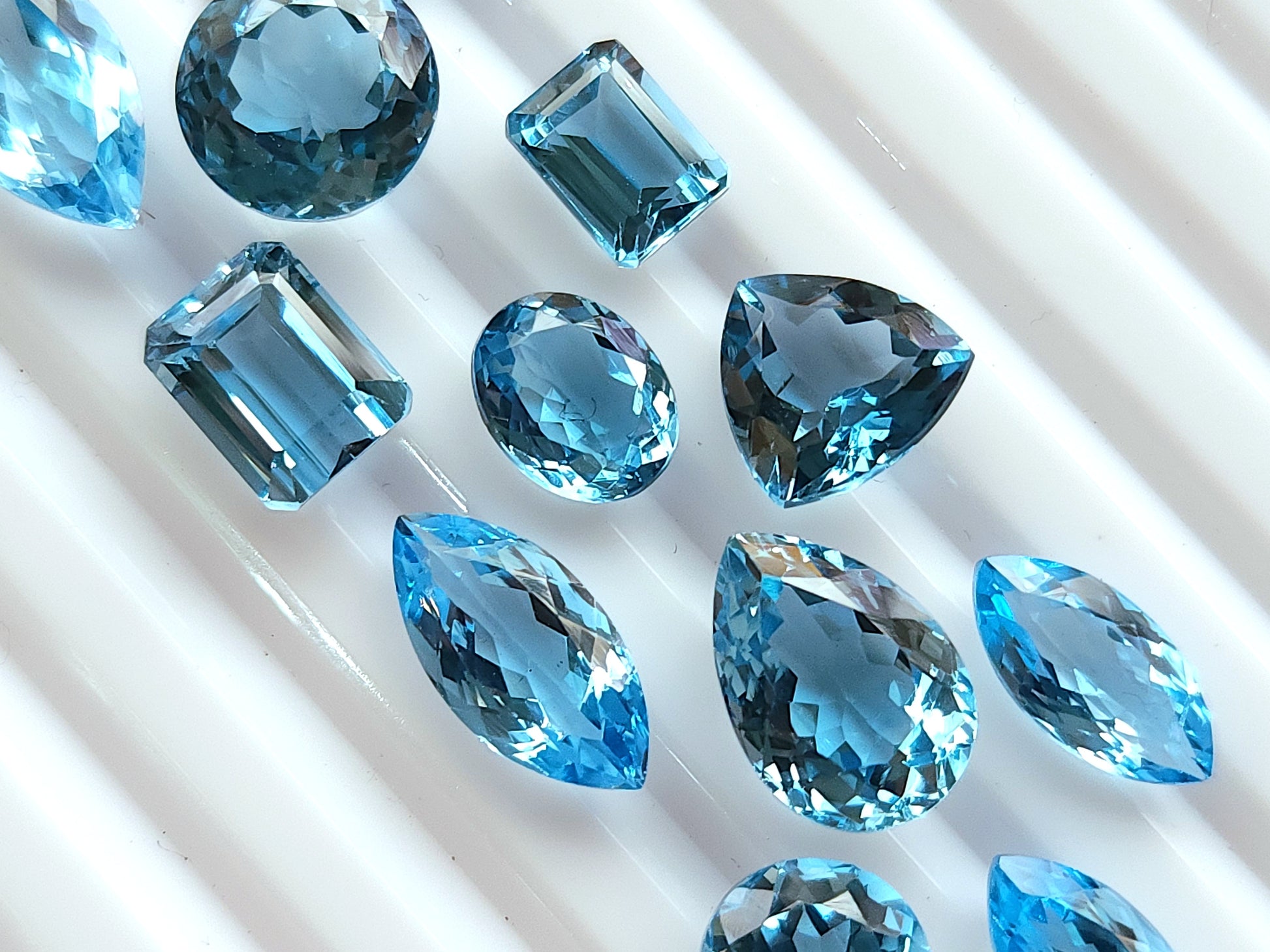 Natural Blue Topaz Loose Pieces | 8X8 To 8x16 MM | Swiss Blue Topaz Gemstone Lot For Pendants, Charms & Jewelry Making