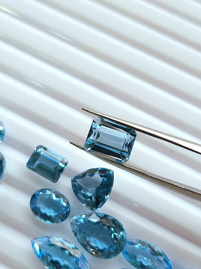 Natural Swiss Blue Topaz Loose cut stone