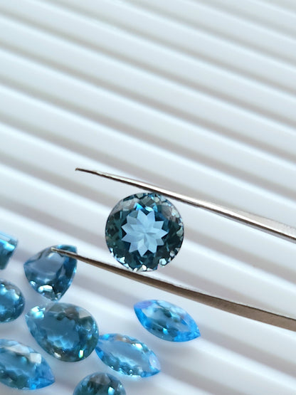Natural Swiss Blue Topaz Loose cut stone