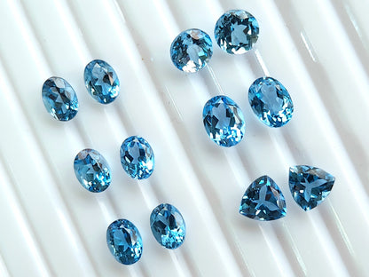 Natural Swiss Blue Topaz Perfect Pairs Gemstones