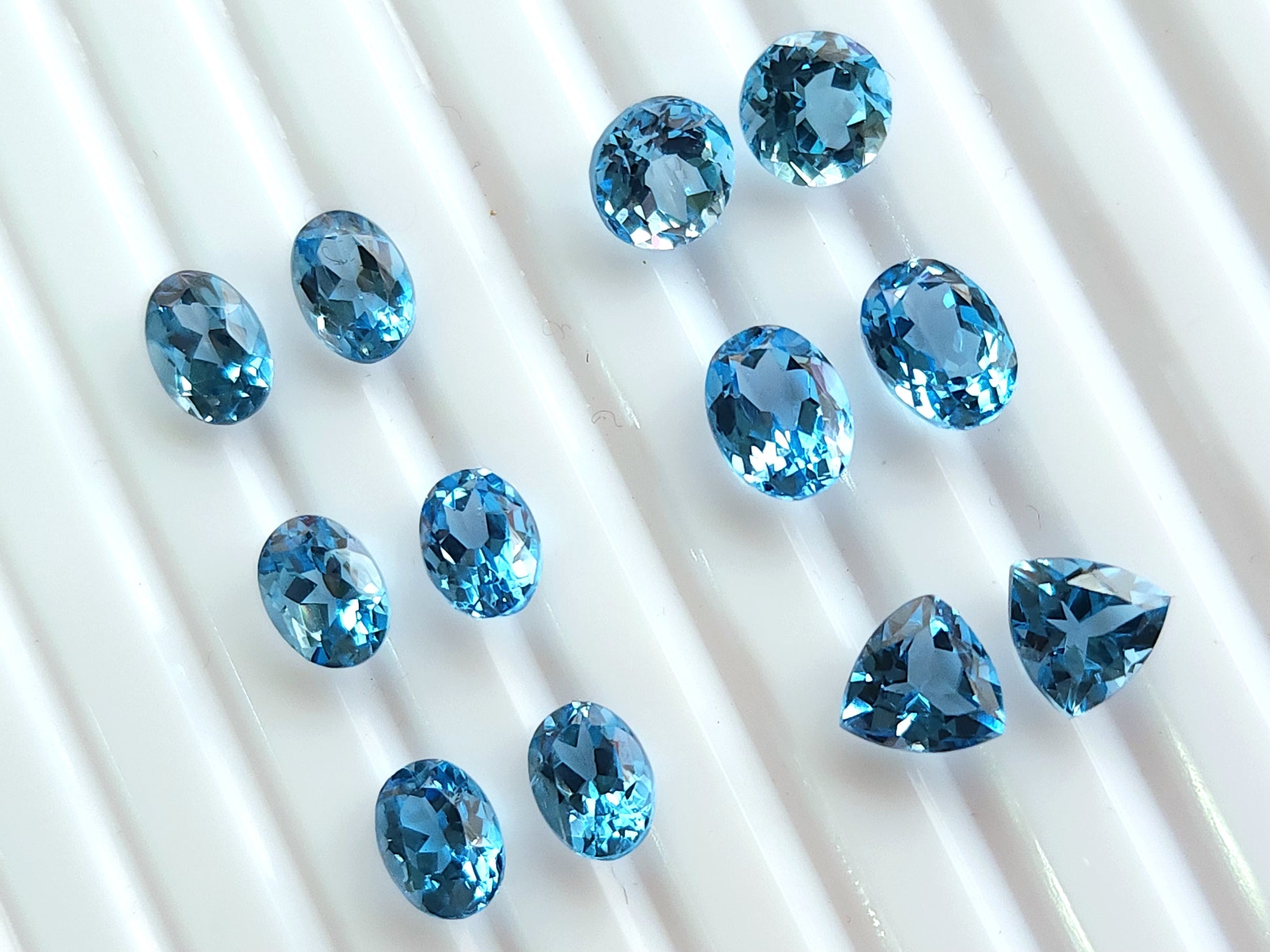Natural Blue Topaz Matching Pairs | 5X7 To 6x8 MM | Swiss Blue Topaz Gemstone Lot For Pendants, Charms & Jewelry Making
