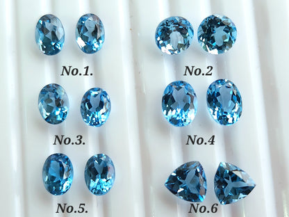 Natural Swiss Blue Topaz Perfect Pairs Gemstones