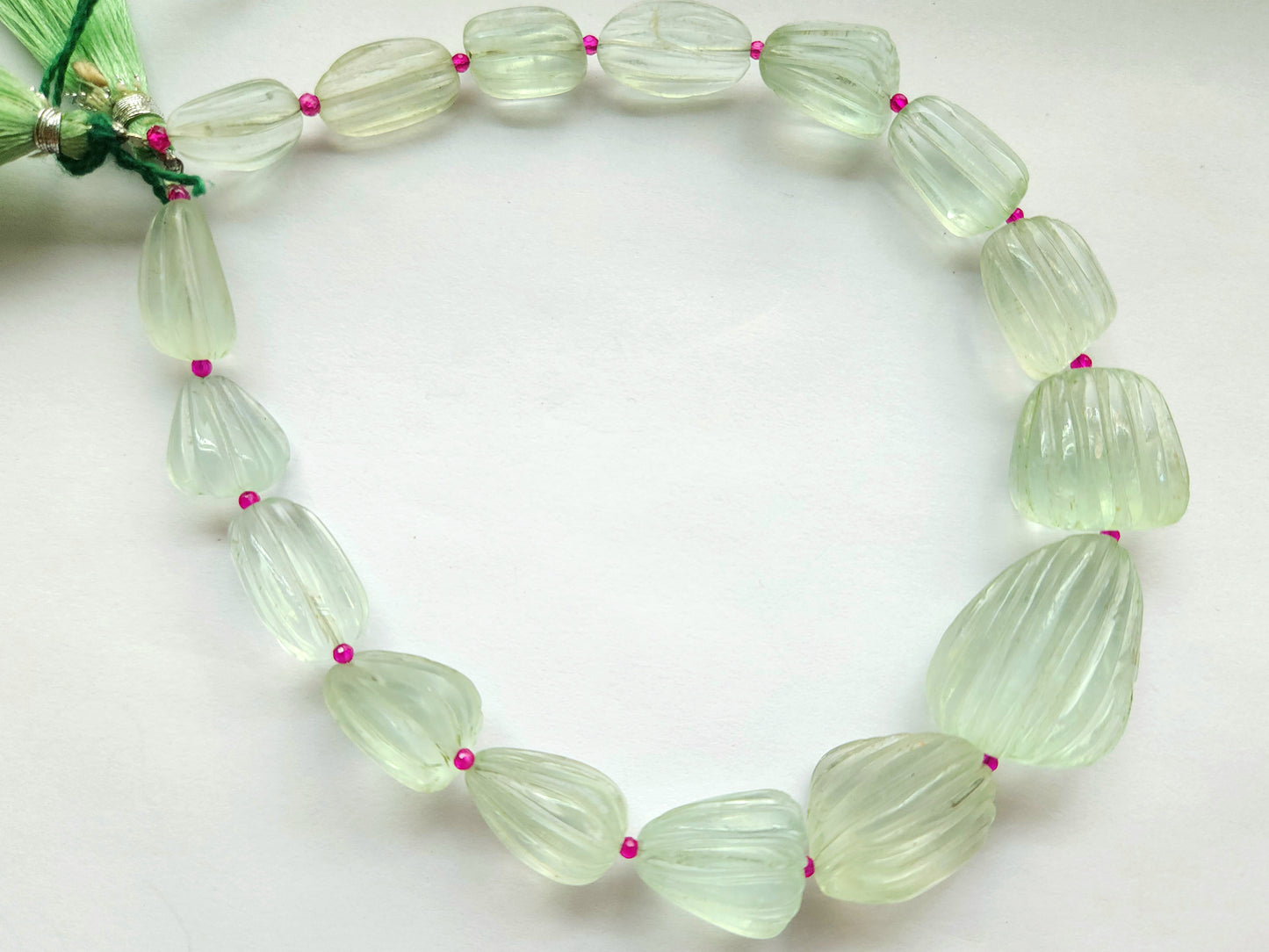 Natural Green Fluorite Carved Tumbles / Nuggets Beads
