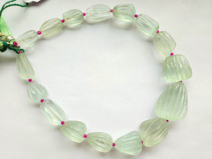 Natural Green Fluorite Carved Tumbles / Nuggets Beads
