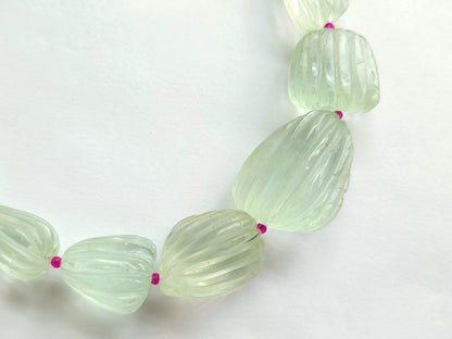 Natural Green Fluorite Carved Tumbles / Nuggets Beads