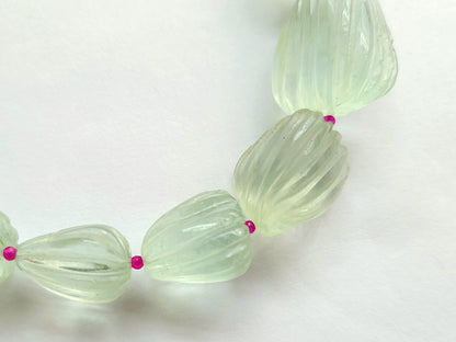 Natural Green Fluorite Carved Tumbles / Nuggets Beads