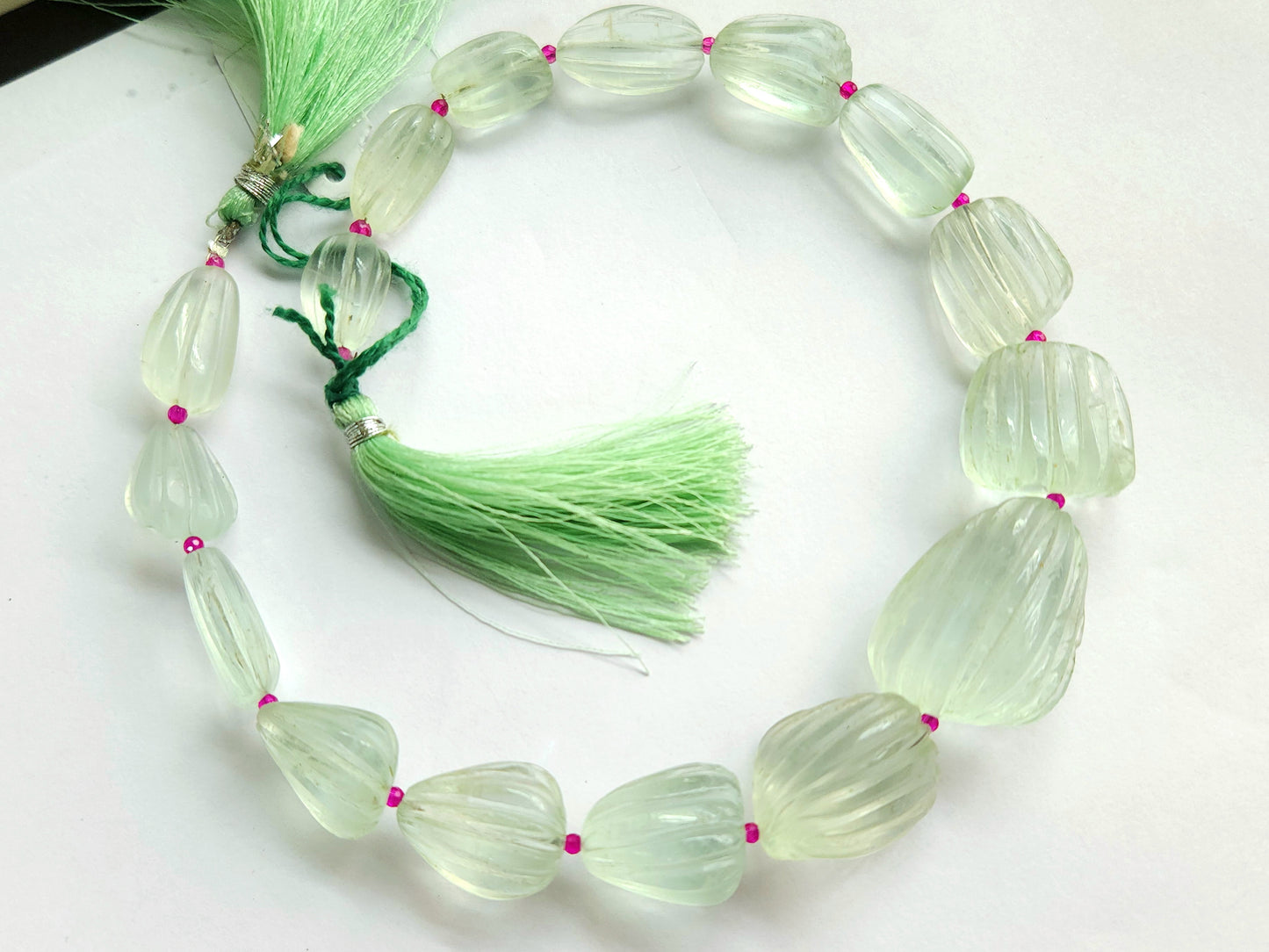 Natural Green Fluorite Carved Tumbles / Nuggets Beads