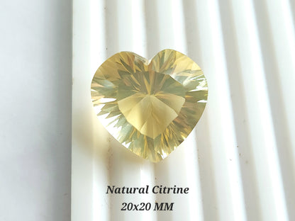 Big Size! Natural Citrine Heart Shape Gemstone | 20MM Loose stone | Faceted Citrine  Cut Stone | Gemstone for Ring, Pendant & Jewelry Making